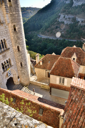 Rocamadour, one of the most beautiful village in France, details of the Sanctuary and the chapelsのeditorial素材
