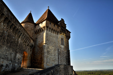 The picturesque castle of Biron in Dordogne, Franceのeditorial素材