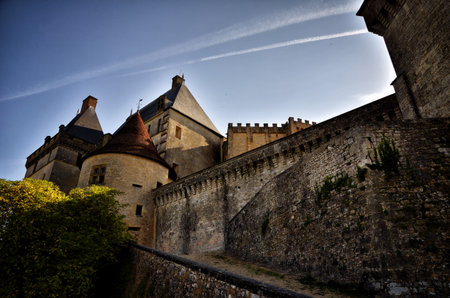 The picturesque castle of Biron in Dordogne, Franceのeditorial素材
