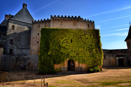 The picturesque castle of Biron in Dordogne, Franceのeditorial素材