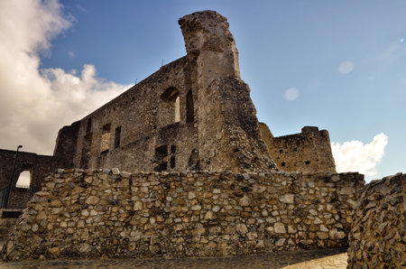 Norman castle at the top of the village of Morano Calabro, one of most beautiful Italian hamletsのeditorial素材