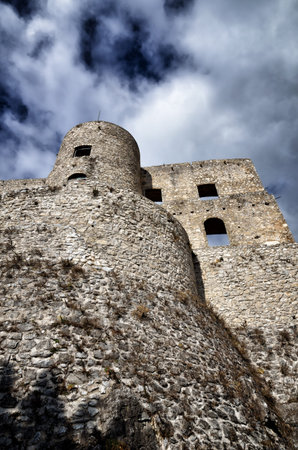 Norman castle at the top of the village of Morano Calabro, one of most beautiful Italian hamletsのeditorial素材