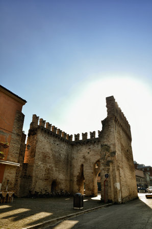 Historic city of Fano preserving remains of the Roman era, a tourist destination for the sea and artのeditorial素材