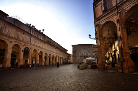 Old town of Fermo, Italy, grown around and on the top of the Sabulo hill.のeditorial素材