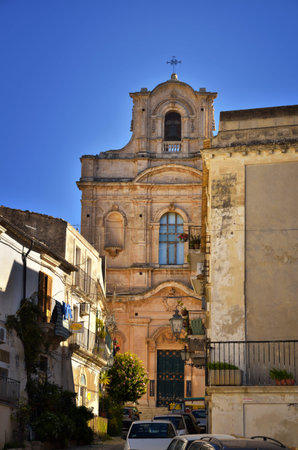 Scicli is a famous touristic destination in Sicily, its historical center is an expression of the creative genius of the late Baroque age, along with other 7 Val di Noto's townsのeditorial素材