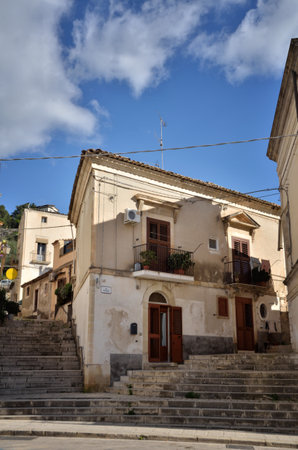 Scicli is a famous touristic destination in Sicily, its historical center is an expression of the creative genius of the late Baroque age, along with other 7 Val di Noto's townsのeditorial素材