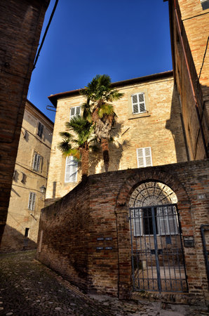 Old town of Fermo, Italy, grown around and on the top of the Sabulo hill.のeditorial素材