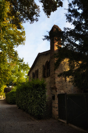 Grazzano Visconti is a medieval village built at the beginning of the '900 by the Duke Giuseppe Visconti, in the province of Piacenza, Italyのeditorial素材