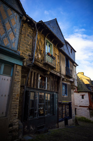 VitrÃ© is a beautiful tourist destination in Brittany, France, with its famous castleのeditorial素材