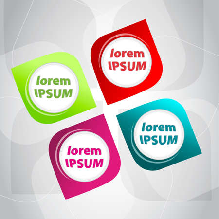 Set of round pointers with your textのイラスト素材