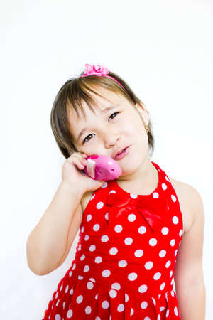 girl talking on the phoneの写真素材
