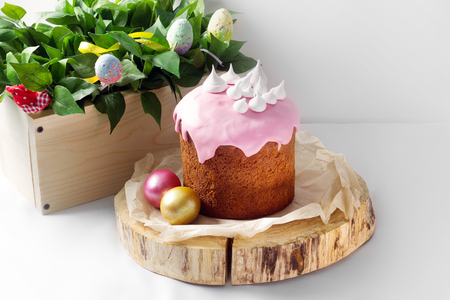 Treats for a happy Easter decorated tableの写真素材