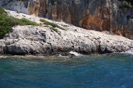 The ruins of an ancient sunken city, Turkeyの写真素材