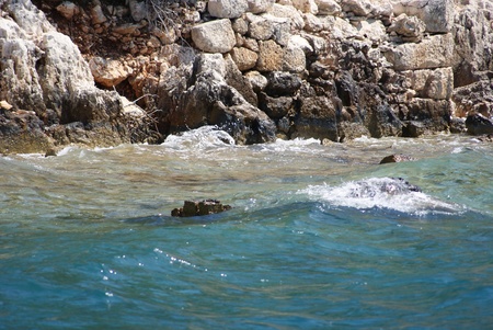 The ruins of an ancient sunken city, Turkeyの写真素材