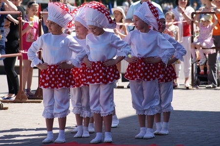 City of Korolev - Russia - June 1, 2011 - Feast of Children's Day in the town squareのeditorial素材