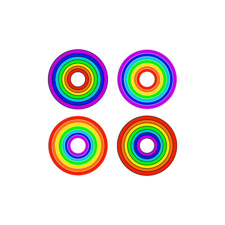Circular rainbow, set of illustrationsのイラスト素材
