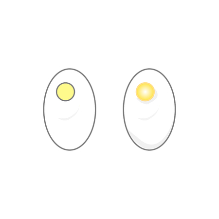 Scrambled eggs on white background. The yolk and white, omelet eggs. Vector illustrationのイラスト素材