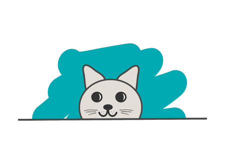 The head of a cunning cat on a white backgroundのイラスト素材