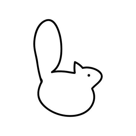 The outline of a cat with raised tail on a white background vectorのイラスト素材