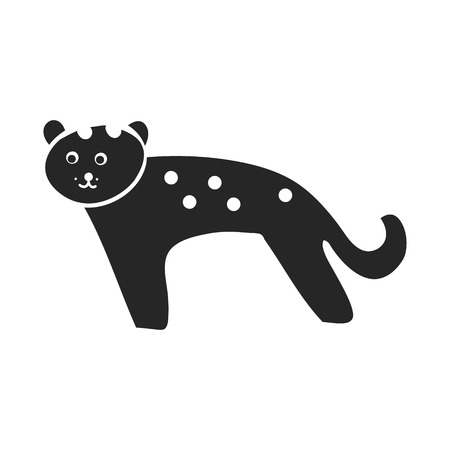 Cheetah silhouette simple white backgroundのイラスト素材