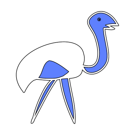 Abstract the ostrich on white background, vector symbolのイラスト素材