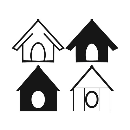 House for dogs on white background, the contour and silhouetteのイラスト素材