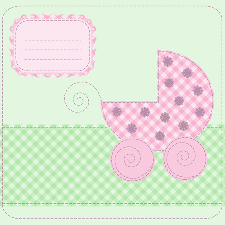Baby girl arrival card - vector illustrationのイラスト素材