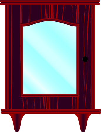 dresser, furniture, classic, cherry, glassのイラスト素材