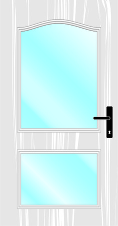 door, classic, white, glassのイラスト素材