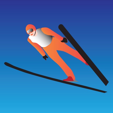 skier, jumpingのイラスト素材