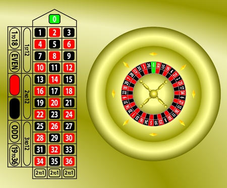 roulette table gold vectorのイラスト素材