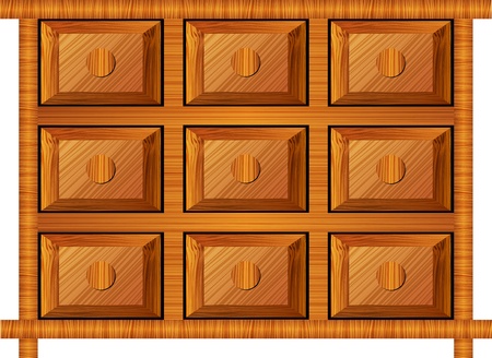 wooden cabinet for small itemsのイラスト素材