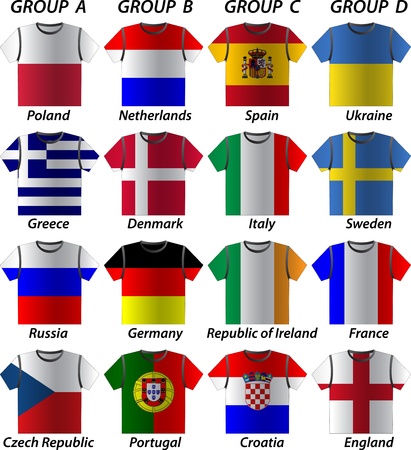 euro 2012 shirt participating in groupsのイラスト素材