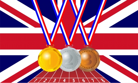 sports competition medals from the British flagのイラスト素材
