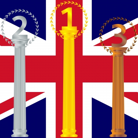 Podium for the winners of the British flagのイラスト素材