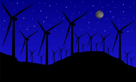 windmills at nightのイラスト素材