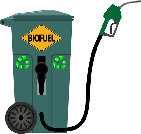 Trash can as a pump for biofuelsのイラスト素材