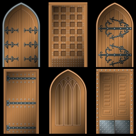 Door to the Middle Ages on a black backgroundのイラスト素材
