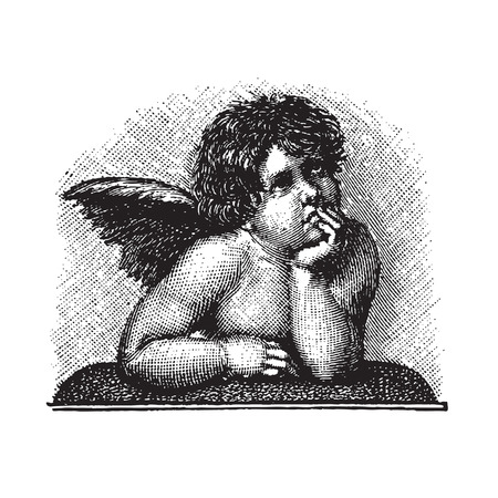 antique cupid engraving のイラスト素材