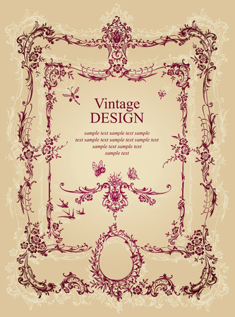 antique frame background のイラスト素材