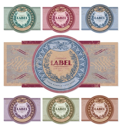 vintage labels set (vector)のイラスト素材
