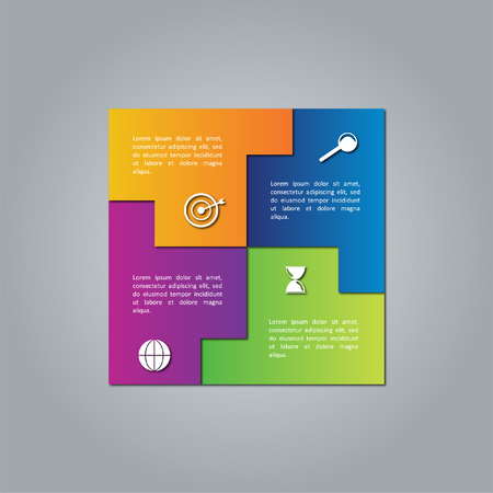 Infographic business template, development, elementsのイラスト素材