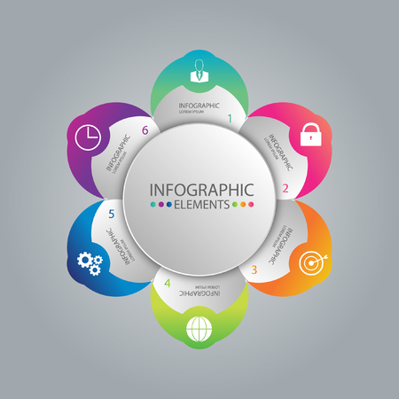 Infographic business template, development, elementsのイラスト素材