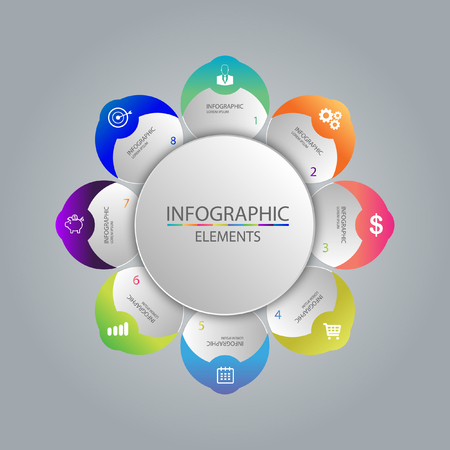 Infographic business template, development, elementsのイラスト素材