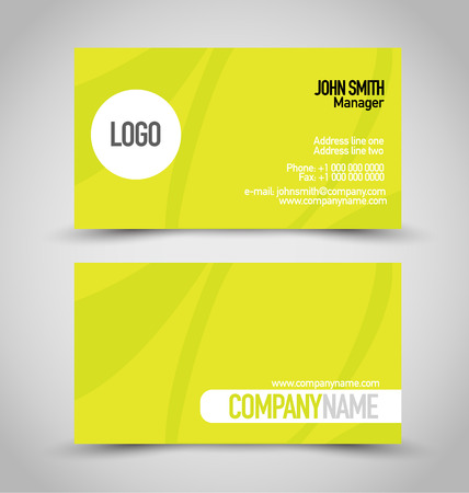 Business card set template. Bright green color. Vector illustration.のイラスト素材