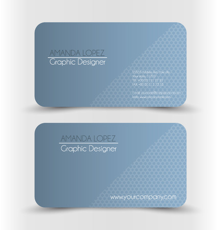 Business card set template for business identity corporate style. Grey color. Vector illustration.のイラスト素材
