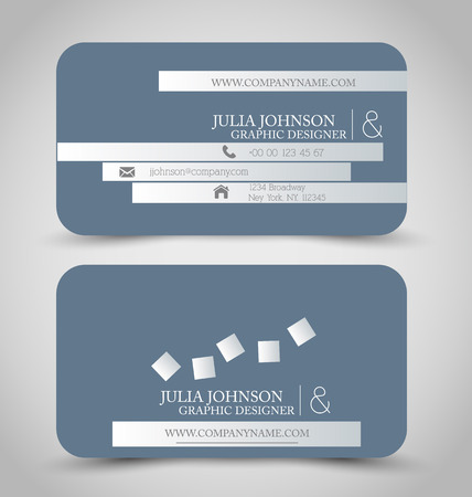 Business card set template for business identity corporate style. Grey color. Vector illustration.のイラスト素材