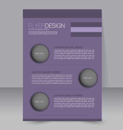 Flyer template. Business brochure. Editable A4 poster for design education presentation website magazine cover. Purple color.のイラスト素材