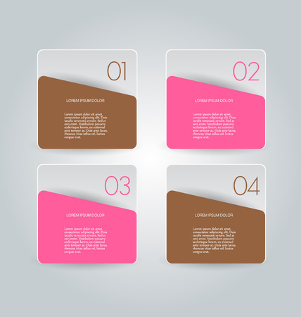Business infographics template for presentation, education, web design, banners, brochures, flyers. Brown and pink colors. Vector illustration.のイラスト素材