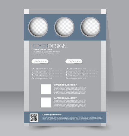 Flyer template. Business brochure. Editable A4 poster for design, education, presentation, website, magazine cover. Grey color.のイラスト素材